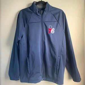 Men's Antigua Navy Philadelphia 76ers Links Full-Zip Golf Jacket. Size L